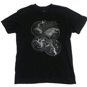 Game of Thrones 4 Houses Black Graphic T-Shirt HBO